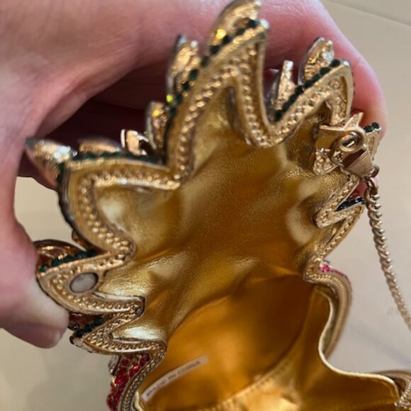 PINEAPPLE | Rhinestone Evening Clutch Purse with Gold chain-Vintage - Picture 11 of 13